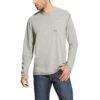 Ariat Rebar Shirt: Men's 10019057 Heather Grey Workman T-Shirt -Work Clothes Store 10019057 front