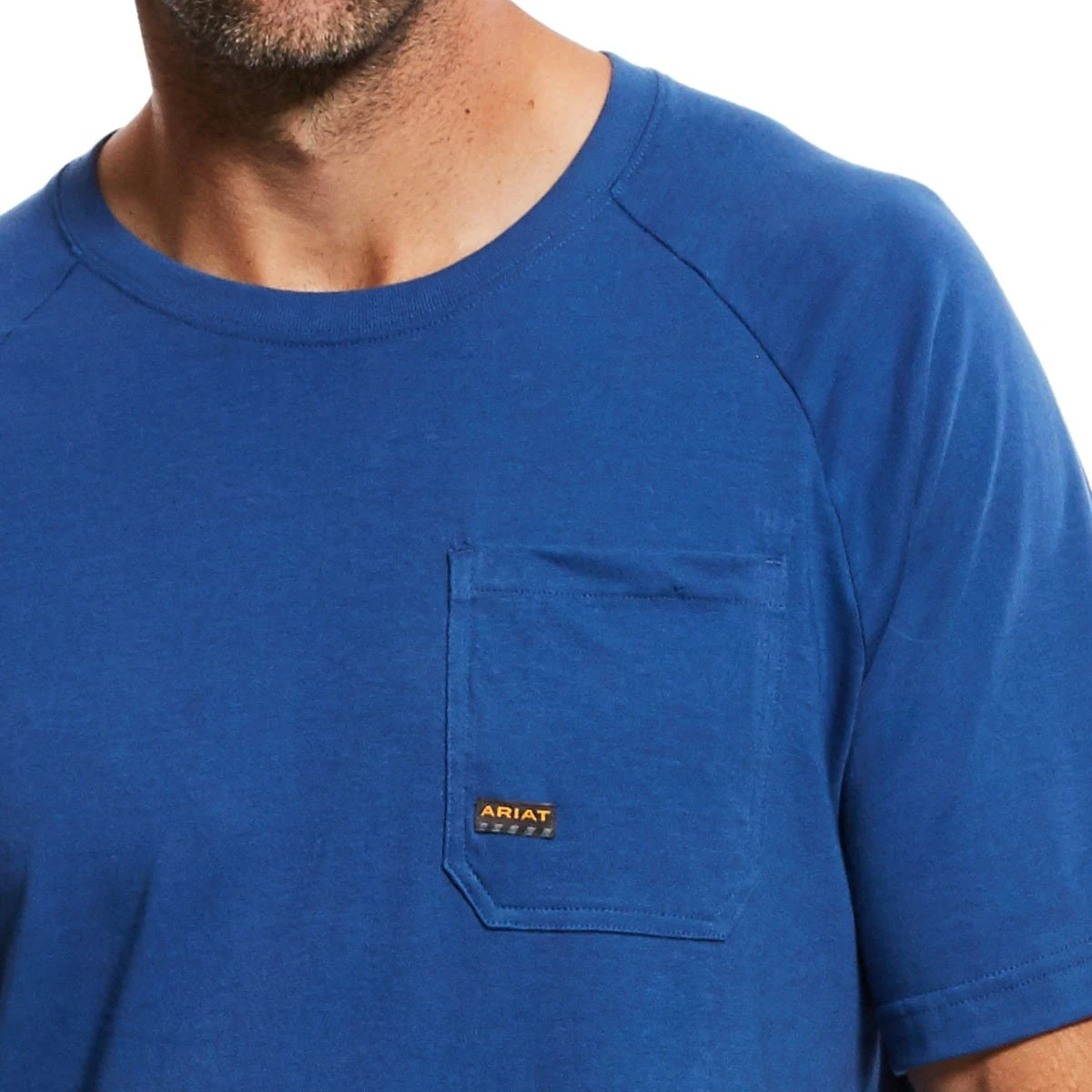 Ariat Rebar Shirts: Men's 10025377 Metal Blue Rebar Cotton Strong Short Sleeve T-Shirt 4 Ariat Rebar Shirts: Men's 10025377 Metal Blue Rebar Cotton Strong Short Sleeve T-Shirt - Image 2