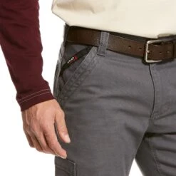 Ariat Work FR: Men's FR 10027709 Iron Gray M5 Stretch DuraLight Canvas Straight Leg Pant -Work Clothes Store 10027709 detail02 1
