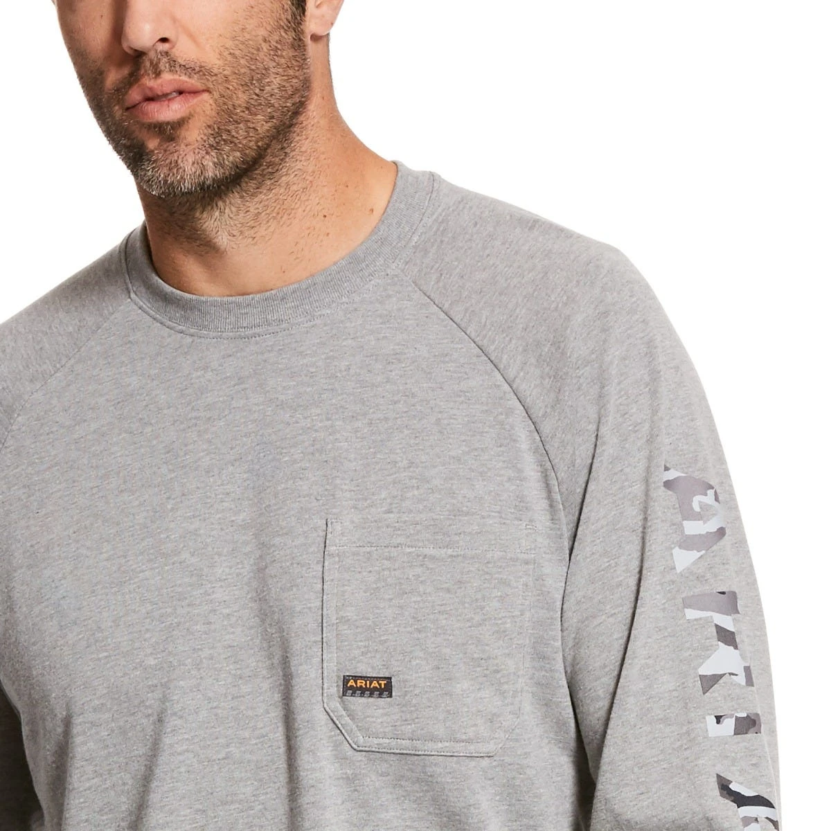 Ariat Rebar Shirt: Men's 10027901 Heather Grey Cotton Strong Graphic T-Shirt 4 Ariat Rebar Shirt: Men's 10027901 Heather Grey Cotton Strong Graphic T-Shirt - Image 2