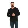 Ariat Rebar Shirts: Men's 10037654 Black Cotton Strong Roughneck Graphic Long Sleeve T-Shirt -Work Clothes Store 10037654 1