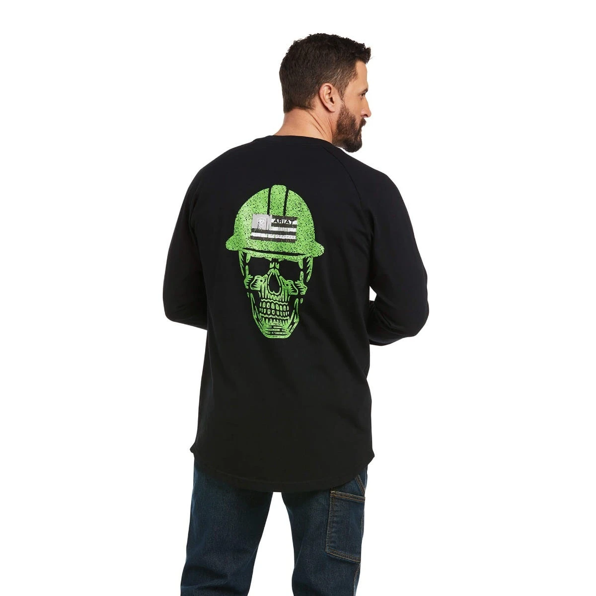 Ariat Rebar Shirts: Men's 10037654 Black Cotton Strong Roughneck Graphic Long Sleeve T-Shirt 4 Ariat Rebar Shirts: Men's 10037654 Black Cotton Strong Roughneck Graphic Long Sleeve T-Shirt - Image 2