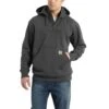 Carhartt Sweatshirts: Men's 100617 026 Carbon Heather Paxton Rain Defender Heavyweight Hooded Quarter-Zip Sweatshirt -Work Clothes Store 100617 026