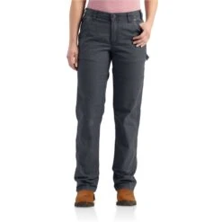 Carhartt Women's: 102080 011 Coal Loose Fit Crawford Rugged Flex Pants -Work Clothes Store 102080011