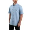 Carhartt Shirt: Men's 104369 CBL Blue Chambray Midweight Short Sleeve Button Down Shirt 1 Carhartt Shirt: Men's 104369 CBL Blue Chambray Midweight Short Sleeve Button Down Shirt -Work Clothes Store 104369cbl