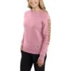 Carhartt Sweatshirts: Women's 104410 V48 Foxglove Heather Crewneck Relaxed Fit Graphic Sweatshirt 2 Carhartt Sweatshirts: Women's 104410 V48 Foxglove Heather Crewneck Relaxed Fit Graphic Sweatshirt -Work Clothes Store 104410 v48 edit