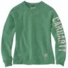 Carhartt Sweatshirts: Women's 104410 G59 Boreal Heather Crewneck Relaxed Fit Graphic Sweatshirt -Work Clothes Store 104410 g59 wf20