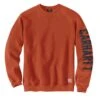 Carhartt Sweatshirts: Men's 104904 Q15 Jasper Heather Crewneck Midweight Loose Fit Sleeve Graphic Sweatshirt -Work Clothes Store 104904 q15