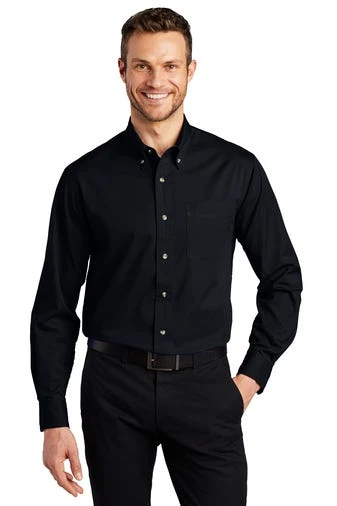Port Authority Shirts: Men's S600T CNVY Classic Navy Button Down Long Sleeve Twill Shirt 3 Port Authority Shirts: Men's S600T CNVY Classic Navy Button Down Long Sleeve Twill Shirt