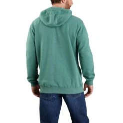 Carhartt Sweatshirts: Men's 105431 L05 Slate Green Heather Defender Loose Fit “C” Logo Graphic Sweatshirt -Work Clothes Store 105431 l05 avb mf22 b 1