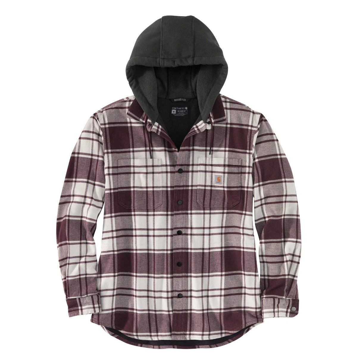 Carhartt Shirts: Men's 105621 W03 Malt Rugged Flex Flannel Fleece Lined Hooded Shirt Jacket 3 Carhartt Shirts: Men's 105621 W03 Malt Rugged Flex Flannel Fleece Lined Hooded Shirt Jacket