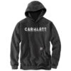 Carhartt Sweatshirts: Men's 105944 CRH Carbon Heather Rain Defender Loose Fit Logo Graphic Sweatshirt -Work Clothes Store 105944 crh mf23 e