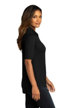 Port Authority Shirts: Women's LK682 BLK Black City Stretch Top -Work Clothes Store 10863 black 3 lk682blackmodelside 337w