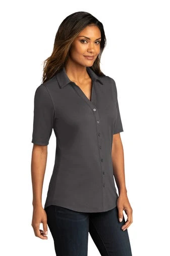 Port Authority Shirts: Women's LK682 GPH Graphite City Stretch Top 4 Port Authority Shirts: Women's LK682 GPH Graphite City Stretch Top - Image 2