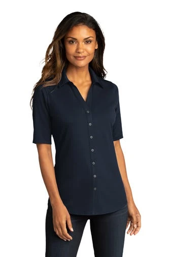 Port Authority Shirts: Women's LK682 RBN River Blue Navy City Stretch Top 3 Port Authority Shirts: Women's LK682 RBN River Blue Navy City Stretch Top