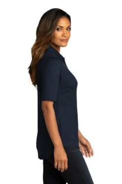 Port Authority Shirts: Women's LK682 RBN River Blue Navy City Stretch Top 8 Port Authority Shirts: Women's LK682 RBN River Blue Navy City Stretch Top -Work Clothes Store 10863 riverblnv 3 lk682riverblnvmodelside 337w