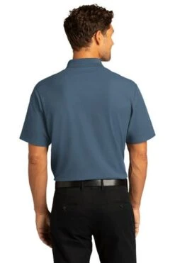 Port Authority Shirts: Men's K810 RBLU Regatta Blue SuperPro React Polo Shirt -Work Clothes Store 10871 rgttablue 2 k810rgttabluemodelback 337w