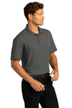 Port Authority Shirts: Men's K810 SGY Storm Grey SuperPro React Polo Shirt -Work Clothes Store 10871 stormgrey 4 k810stormgreymodel3q 337w