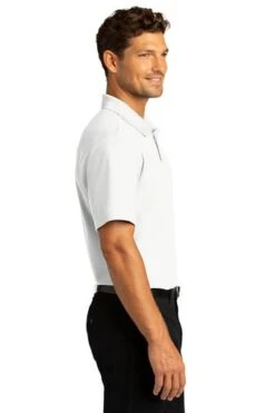 Port Authority Shirts: Men's K810 WHT White SuperPro React Polo Shirt -Work Clothes Store 10871 white 3 k810whitemodelside 337w