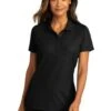 Port Authority Shirts: Women's LK810 DBK Deep Black SuperPro React Polo Shirt -Work Clothes Store 10874 deepblack 1 lk810deepblackmodelfront 337w