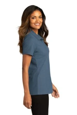 Port Authority Shirts: Women's LK810 RBLU Regatta Blue SuperPro React Polo Shirt -Work Clothes Store 10874 rgttablue 3 lk810rgttabluemodelside 337w