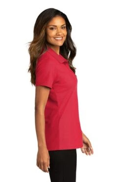 Port Authority Shirts: Women's LK810 RRD Rich Red SuperPro React Polo Shirt 8 Port Authority Shirts: Women's LK810 RRD Rich Red SuperPro React Polo Shirt -Work Clothes Store 10874 richred 3 lk810richredmodelside 337w