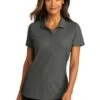 Port Authority Shirts: Women's LK810 SGY Storm Grey SuperPro React Polo Shirt -Work Clothes Store 10874 stormgrey 1 lk810stormgreymodelfront 337w