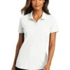 Port Authority Shirts: Women's LK810 WHT White SuperPro React Polo Shirt -Work Clothes Store 10874 white 1 lk810whitemodelfront 337w