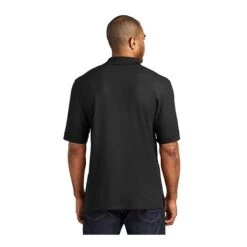 Port Authority Shirts: Men's K500P BLK Black Silk Touch Polo Pocket Shirt -Work Clothes Store 112 black 2 k500pblackmodelback3 337wedit