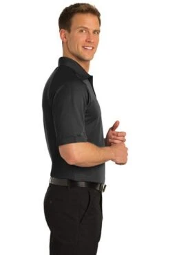 Port Authority Shirts: Men's K525 BK Black Dry Zone Ottoman Polo -Work Clothes Store 1313 black 3 k525blackmodelside2 337w
