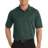 Port Authority Shirts: Men's K525 DGN Moisture-Wicking Dry Zone Dark Green Ottoman Polo Shirt -Work Clothes Store 1313 darkgreen 1 k525darkgreenmodelfront2 337w