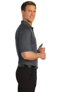 Port Authority Shirts: Men's K525 IGY Iron Grey Dry Zone Ottoman Polo -Work Clothes Store 1313 irongrey 3 k525irongreymodelside2 337w