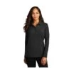 Port Authority Shirts: Women's L500LS BLK Black Silk Touch Long Sleeve Polo Shirt 2 Port Authority Shirts: Women's L500LS BLK Black Silk Touch Long Sleeve Polo Shirt -Work Clothes Store 1362 black 0 l500lsblackmodelfront2 337wedit