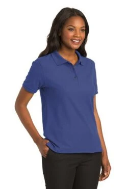 Port Authority Shirts: Women's Cotton Blend Polo Shirt L500 MTB -Work Clothes Store 1407 medblue 4 l500medbluemodel3q2 337w