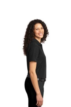 Port Authority Shirts: Women's L525 BLK Black Dry Zone Ottoman Polo 8 Port Authority Shirts: Women's L525 BLK Black Dry Zone Ottoman Polo -Work Clothes Store 1485 black 3 l525blackmodelside 337w