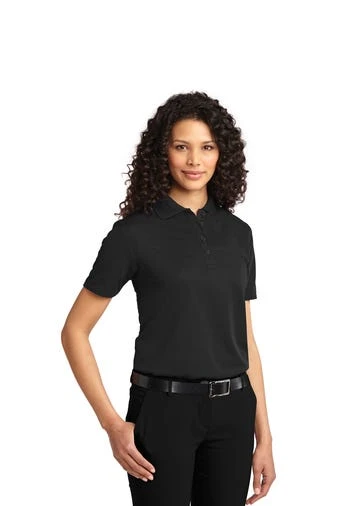 Port Authority Shirts: Women's L525 BLK Black Dry Zone Ottoman Polo 4 Port Authority Shirts: Women's L525 BLK Black Dry Zone Ottoman Polo - Image 2
