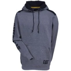 CAT Apparel Sweatshirts: Men's 1910802 004 Grey Logo Panel Hooded Sweatshirt 11 CAT Apparel Sweatshirts: Men's 1910802 004 Grey Logo Panel Hooded Sweatshirt -Work Clothes Store 1910802 004 5 1