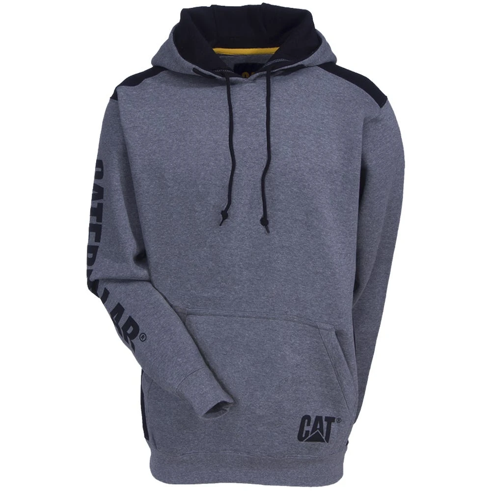 CAT Apparel Sweatshirts: Men's 1910802 004 Grey Logo Panel Hooded Sweatshirt 7 CAT Apparel Sweatshirts: Men's 1910802 004 Grey Logo Panel Hooded Sweatshirt - Image 5