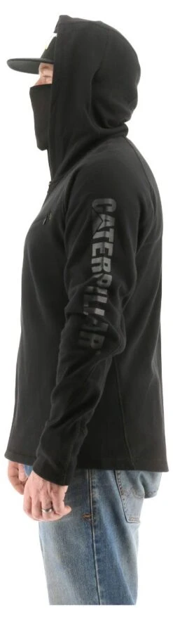 CAT Apparel: Men's 2910489 10121 Pitch Black Viraloff Hooded Sweatshirt -Work Clothes Store 2910489 10121 1