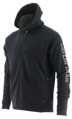 CAT Apparel: Men's 2910489 10121 Pitch Black Viraloff Hooded Sweatshirt -Work Clothes Store 2910489 10121 3