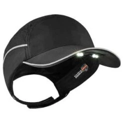 Ergodyne Caps: Men's 8965 Black Skullerz Long Brim W/ LED Lighting Bump Cap -Work Clothes Store 379350 114268