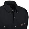 Wrangler Riggs Shirts: Men's Black 3W501 BK Long Sleeve Cotton Twill Work Shirt -Work Clothes Store 3w501bk wranglercd 01