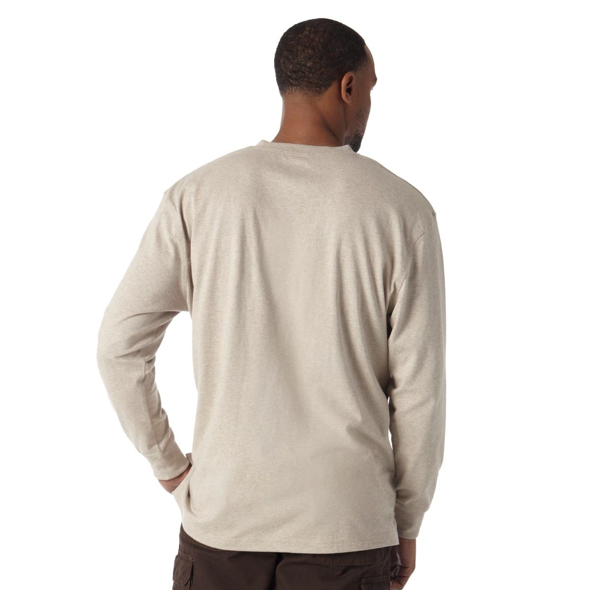 Wrangler Riggs Shirts: Men's Oatmeal Heather 3W750 OH Long Sleeve Henley Shirt 4 Wrangler Riggs Shirts: Men's Oatmeal Heather 3W750 OH Long Sleeve Henley Shirt - Image 2