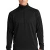 Sport-Tek Sweatshirts: Men's F247 BLK Black Tech Fleece 1/4-Zip Pullover -Work Clothes Store 4718 black 1 f247blackmodelfront1 337w