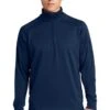 Sport-Tek Sweatshirts: Men's F247 NVY True Navy Tech Fleece 1/4-Zip Pullover -Work Clothes Store 4718 truenavy 1 f247truenavymodelfront1 337w