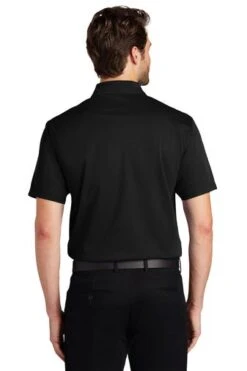 Port Authority Shirts: Men's K527 BLK Black Tech Pique Polo -Work Clothes Store 4724 black 2 k527blackmodelback1 337w