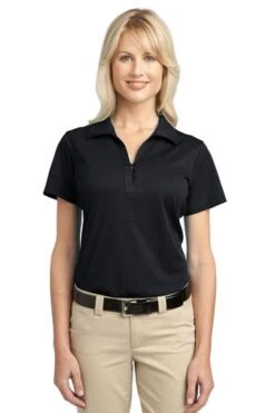 Port Authority Shirts: Women's L527 BLK Black Tech Pique Polo