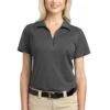 Port Authority Shirts: Women's L527 GS Grey Smoke Tech Pique Polo -Work Clothes Store 4725 greysmoke 1 l527greysmokemodelfront 337w