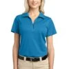 Port Authority Shirts: Women's L527 VB Vivid Blue Ladies Tech Pique Polo -Work Clothes Store 4725 vividblue 1 l527vividbluemodelfront 1200w