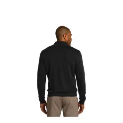 Port Authority Sweatshirts: Men's SW290 BLK Black Half Zip Sweater -Work Clothes Store 5525 black 2 sw290blackmodelback 337wedit
